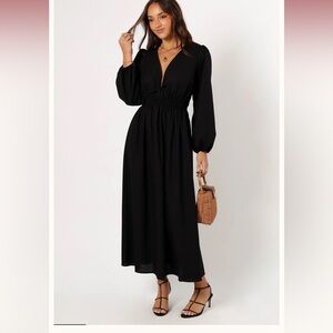 NWOT PETAL & PUP CECE LONG SLEEVE MAXI DRESS - BLACK B1706